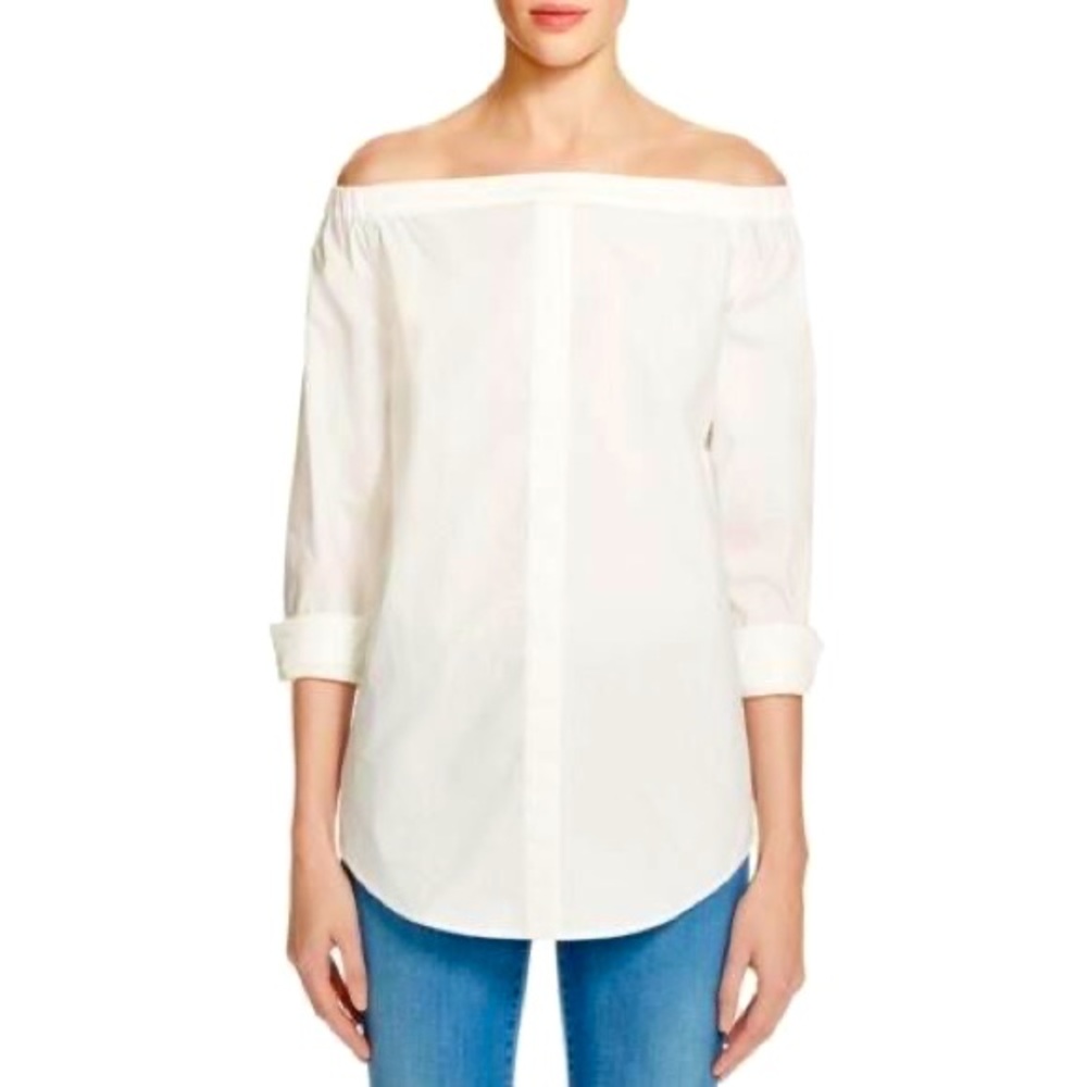 Equipment White Off The Shoulder Blouse Shirt Top